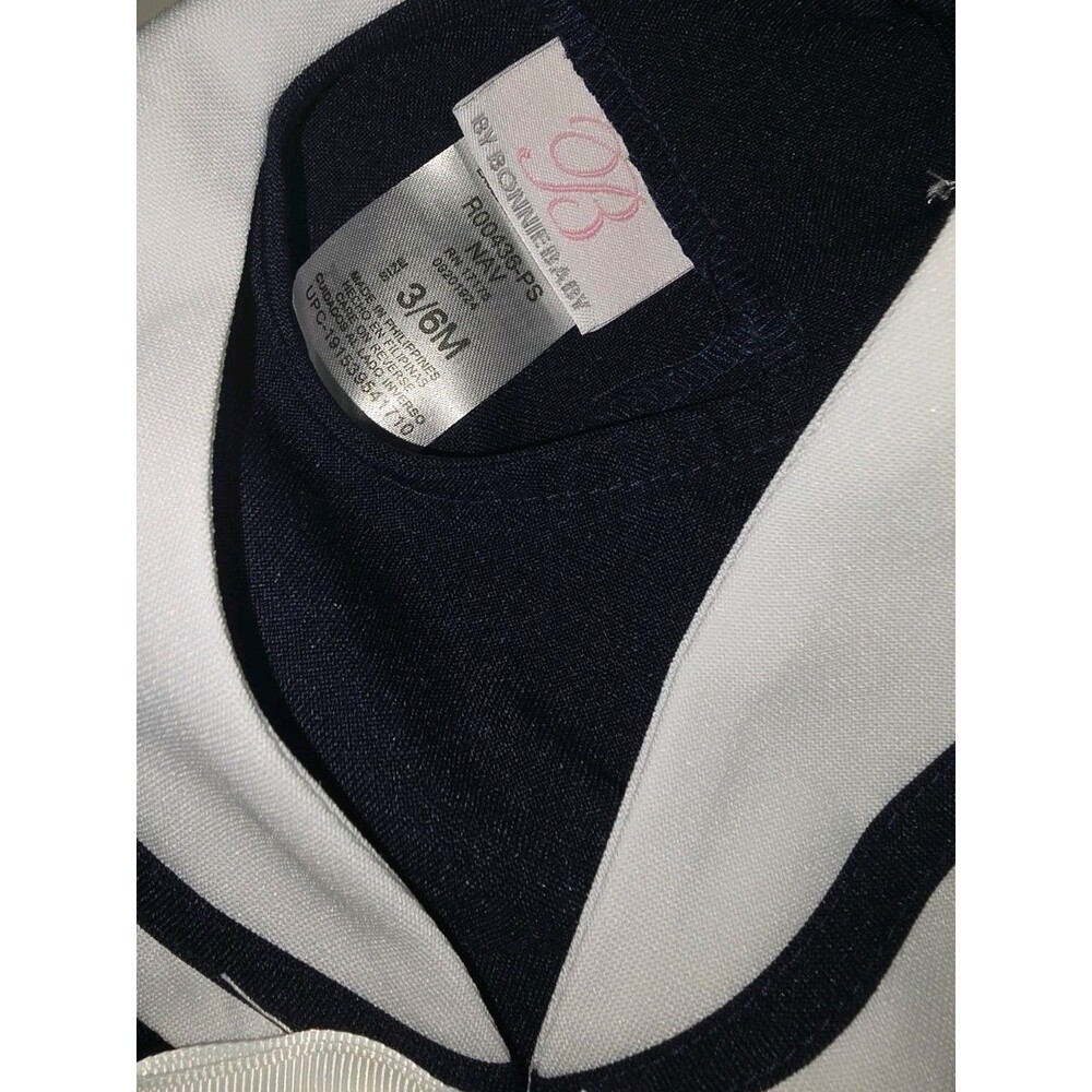 Bonnie Baby Nautical Sailor Dress ⚓ Navy & White 3/6M - Picture 4 of 5